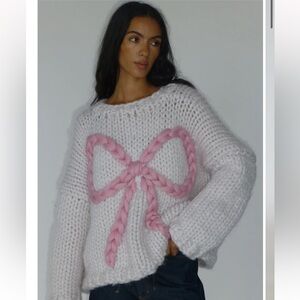 HOPE MACAULAY BELLA BOW CHUNKY KNIT SWEATER